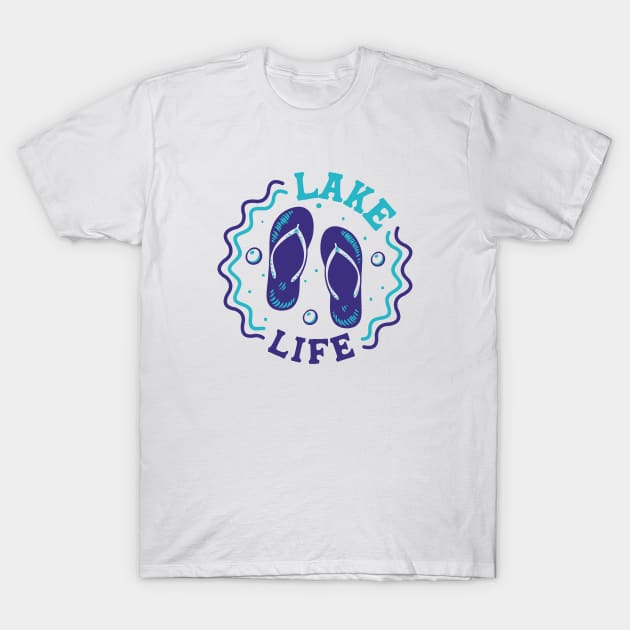 Lake Life // Fun Summer Flip Flop Badge T-Shirt by SLAG_Creative